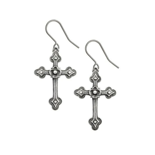 Boucle d'oreille Alchemy croix gothique E464