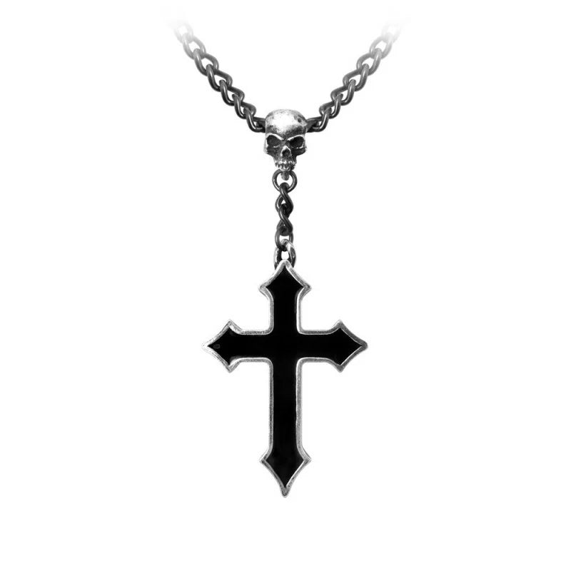 Collier Alchemy croix gothique noire P618