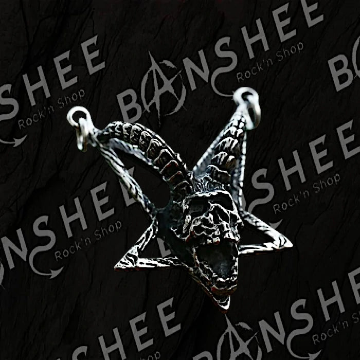 Pendentif Baphomet dans un pentagramme inversé en acier inoxydable