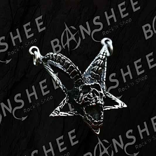 Pendentif Baphomet dans un pentagramme inversé en acier inoxydable