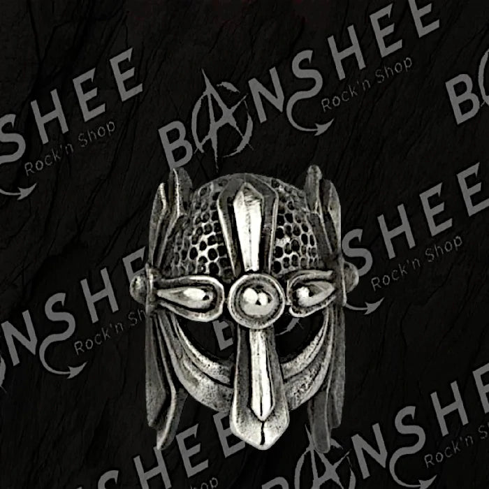 Perle à barbe en argent en forme de casque viking