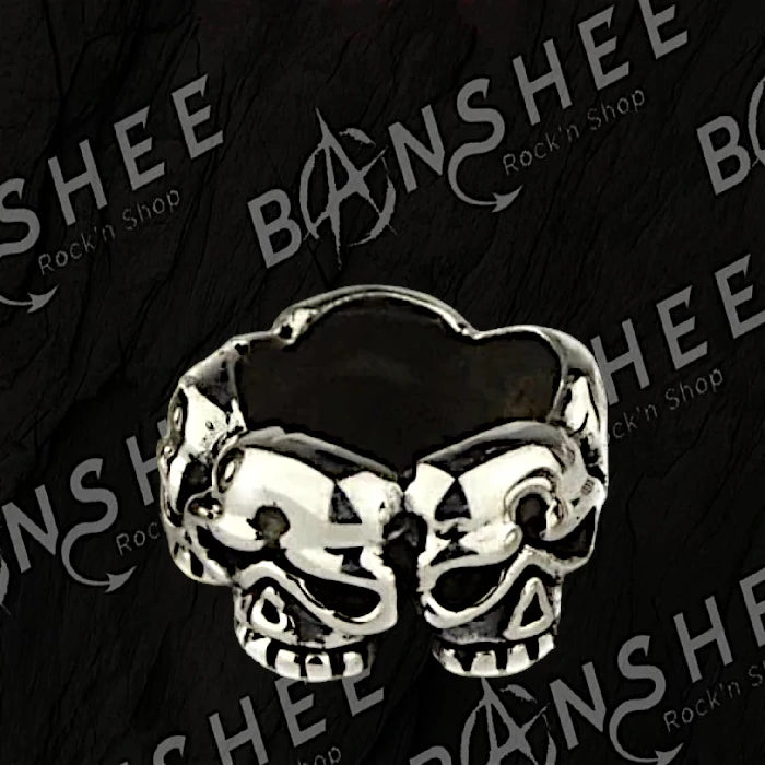 Perle à barbe en argent ornée de têtes de mort