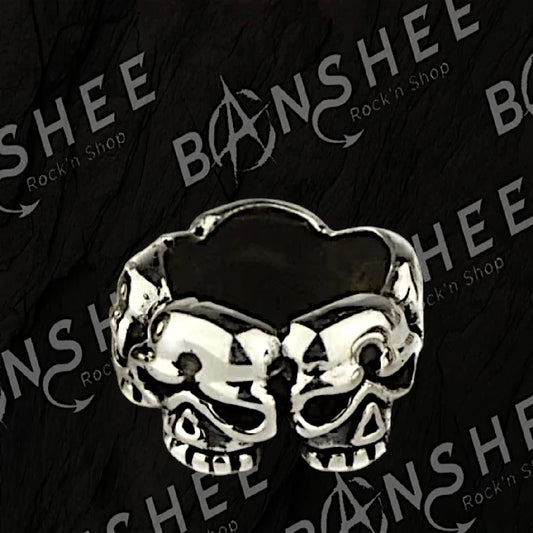 Perle à barbe en argent ornée de têtes de mort