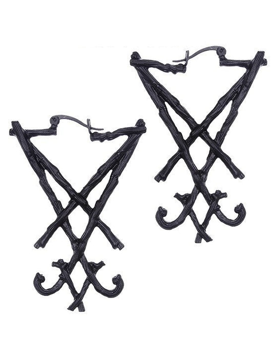 Boucle d'oreille Restyle style gothique / métal lucifer
