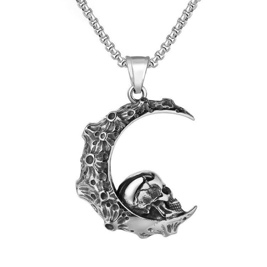 Collier Moon Attic crâne & croissant de lune MA-PO488