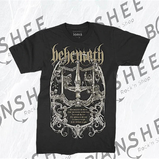 T-shirt officiel Behemoth noir avec illustration occulte et logo du groupe