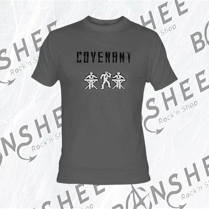 T-shirt Covenant Charcoal gris anthracite avec personnages pixelisés