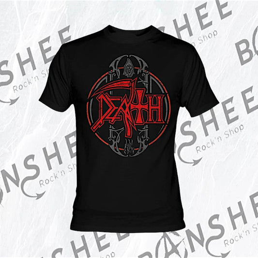 T-shirt Death Death To All noir avec logo rouge et motif circulaire