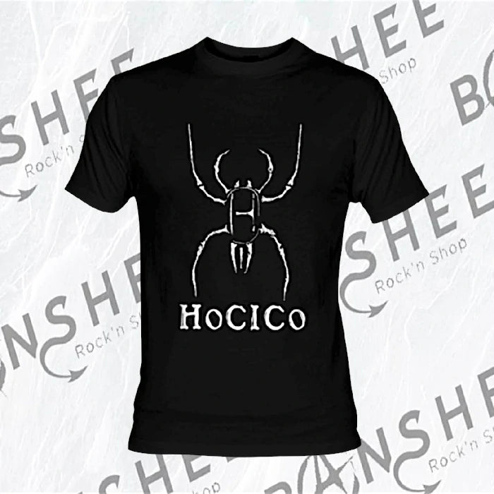 T-shirt Hocico Logo noir avec araignée blanche