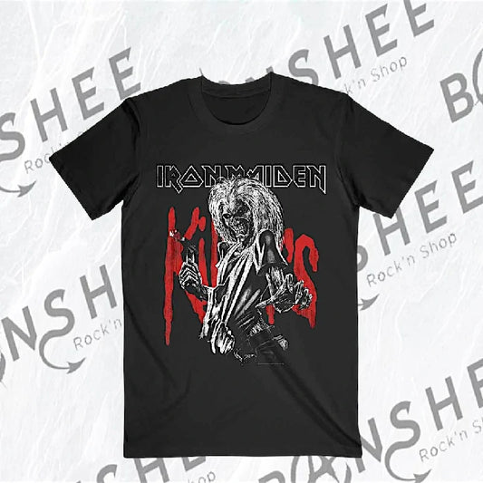T-shirt officiel Iron Maiden Killers avec Eddie et logo rouge de l'album