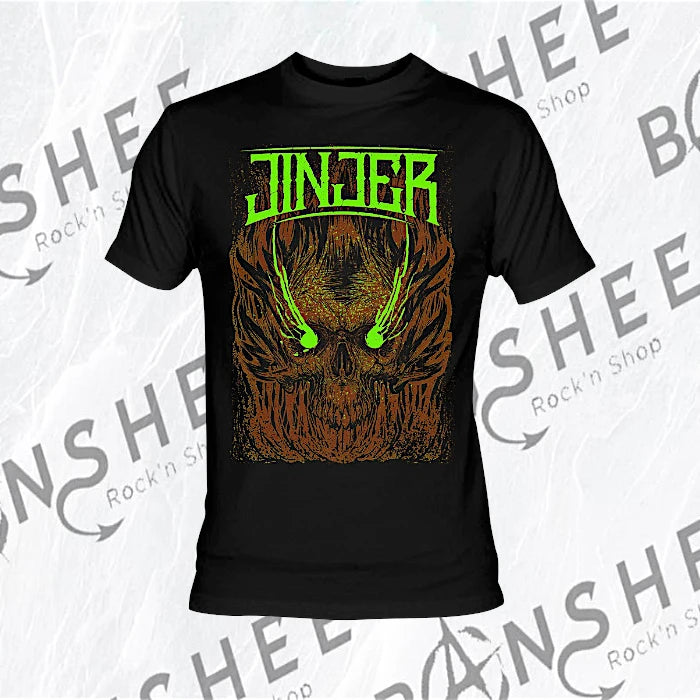 T-shirt Jinjer Skull noir avec grande tête de mort