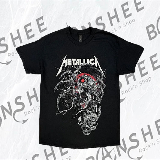 T-shirt officiel Metallica Spider Dead noir avec illustration de crâne et araignée