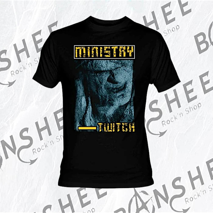 T-shirt Ministry Twitch noir avec imprimés recto