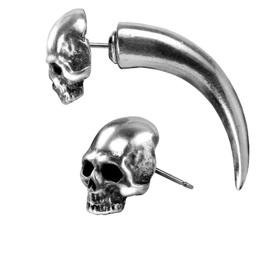 Boucle d'oreille Alchemy corne & tête de mort E320