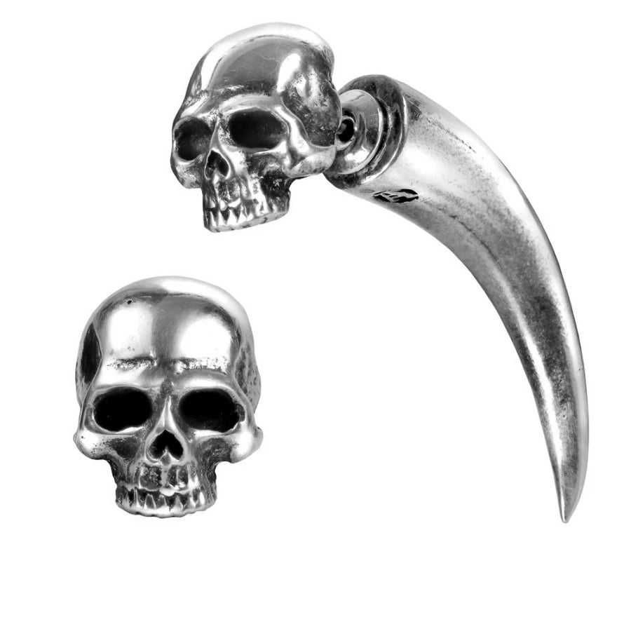 Boucle d'oreille Alchemy corne & tête de mort E320