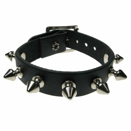 Bracelet cuir & pointes punk/metal Bullet69 WB015