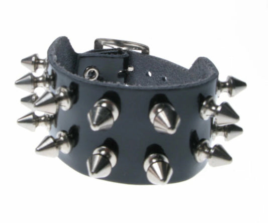 Bracelet cuir & pointes punk/metal Bullet69 WB041