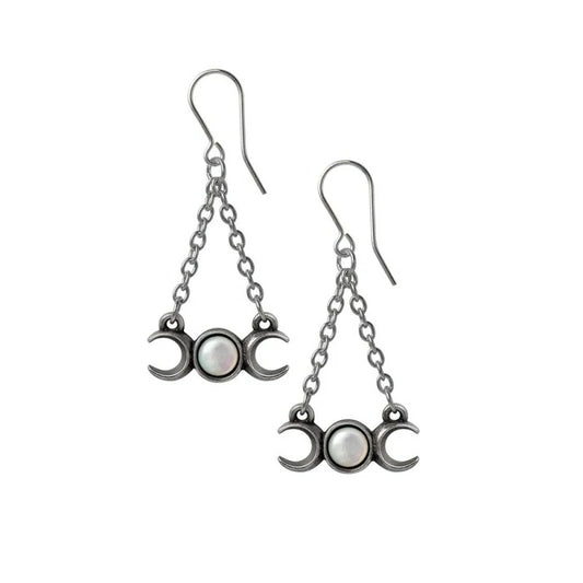 Boucle d'oreille Alchemy lune Wiccan E474